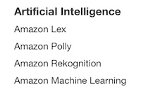 Amazon AWS Artificial Intelligence Products